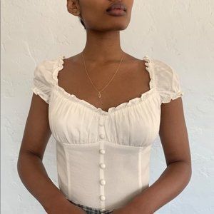 Reformation Bev Top - Ivory size 2